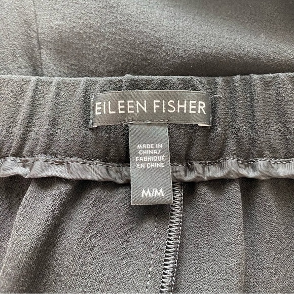 Eileen Fisher Black Silk Pull On Ankle Pants - Picture 11 of 14